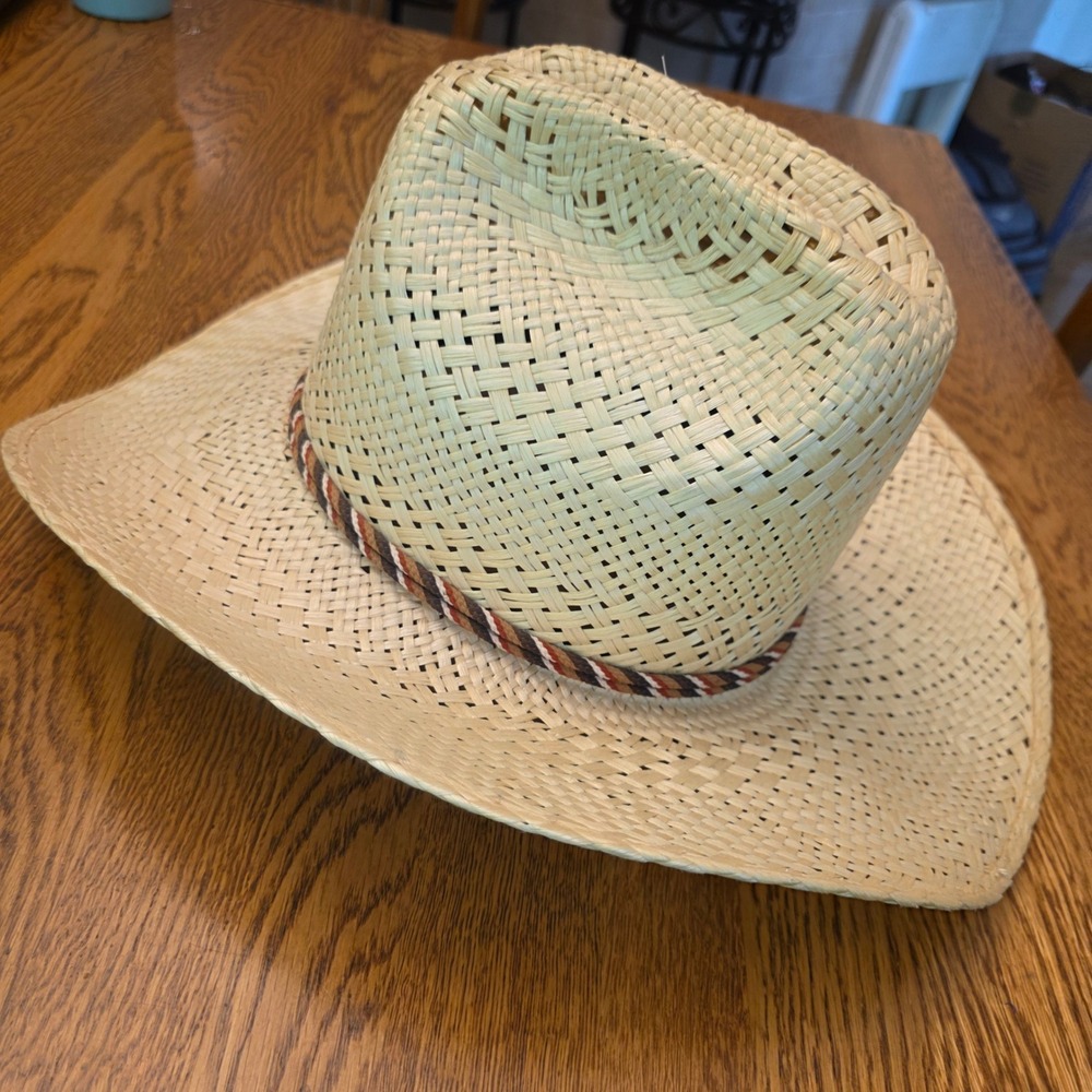 Resistol Hawkeye Straw Cowboy Hat Natural Poly Hemp Made in Texas USA S7061 - Picture 2 of 14